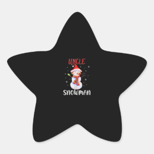 Merry Christmas Uncle Snowman Uncle Gifts Star Sticker
