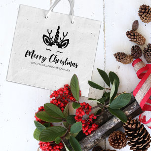 Merry Christmas Unicorn, Family Large Rubber Stamp