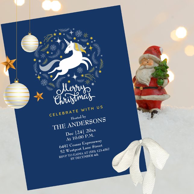 Merry Christmas Unicorn Invitation (Creator Uploaded)