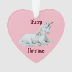 Merry Christmas Unicorn Ornament