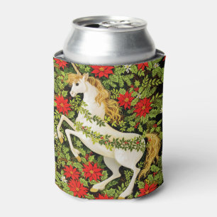 Merry Christmas Unicorn Red Green White Can Cooler