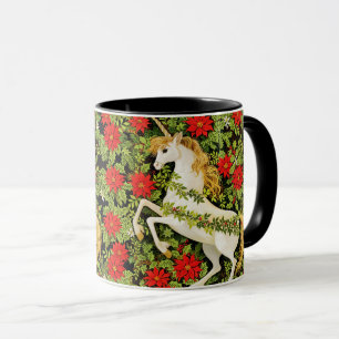 Merry Christmas Unicorn Red Green White Mug