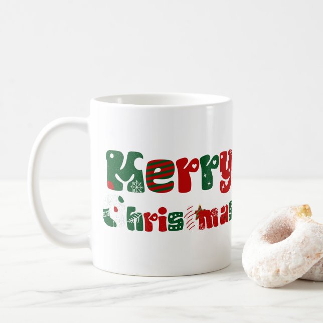Merry Christmas Unisex  & Kids Clothing Coffee Mug (With Donut)