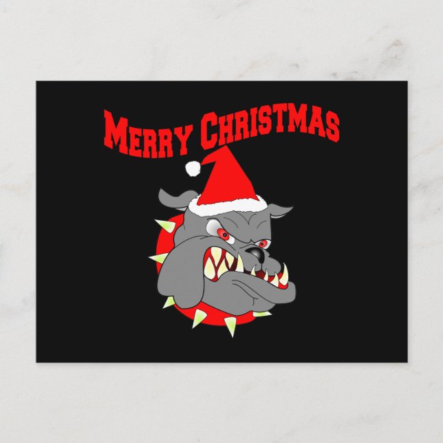 Merry Christmas USMC Devil Dog Holiday Postcard (Front)