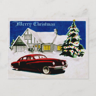 MERRY CHRISTMAS v.19 (vintage car design) ~ Holiday Postcard