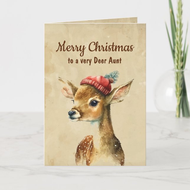 Merry Christmas Very Deer Aunt Card (Front)