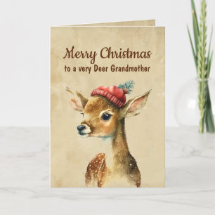 Merry Christmas Very Deer  Grandmother Card