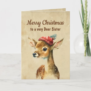 Merry Christmas Very Deer Sister Card