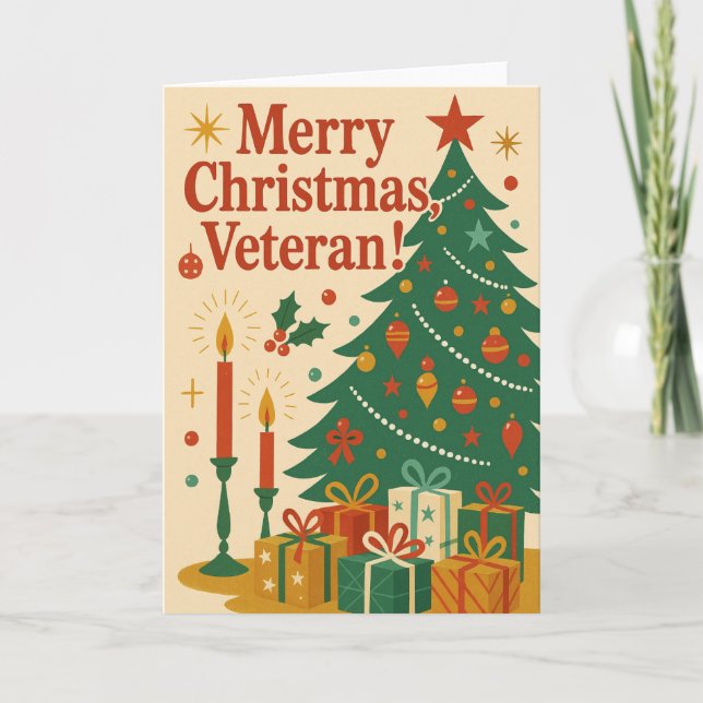 Merry Christmas Veteran  Card (Front)