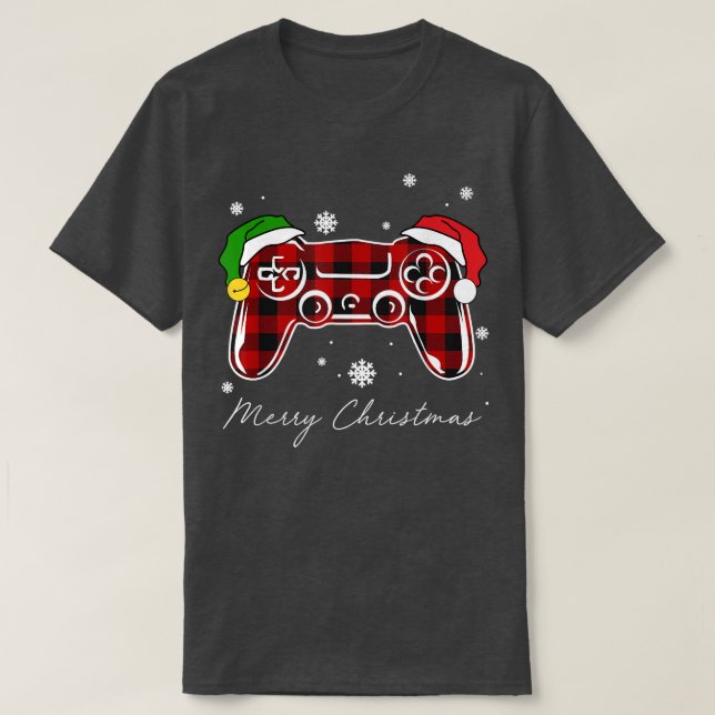 Merry Christmas Video Game Matching Family Gamer X T-Shirt (Design Front)