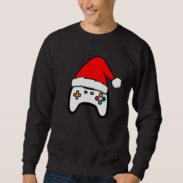 Merry Christmas Video Game Santa Hat  For Gamer Bo Sweatshirt (Front)