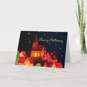 Merry Christmas Village Greeting Card