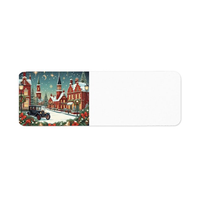 Merry Christmas Village Return Address Label (Front)