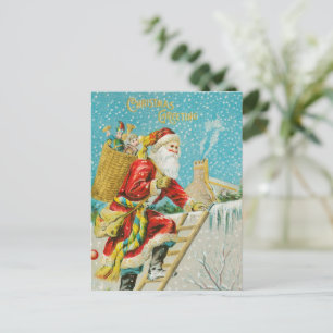 Merry Christmas vintage art Holiday Postcard