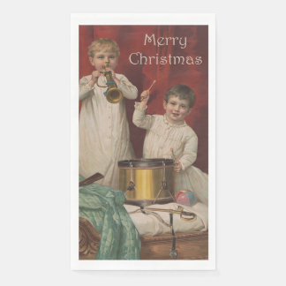 Merry Christmas Vintage Art Napkin