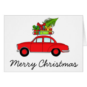 Merry Christmas Vintage Car