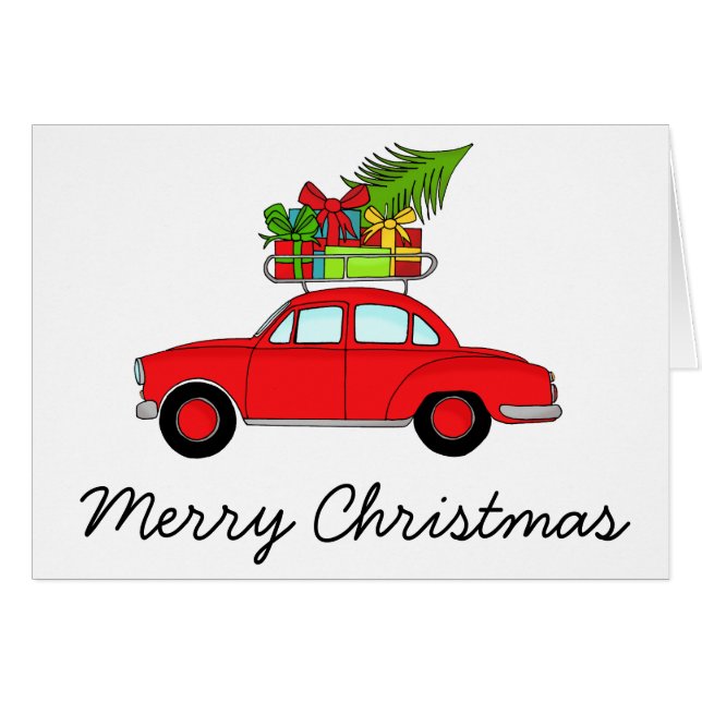 Merry Christmas Vintage Car (Front Horizontal)