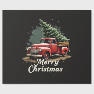 Merry Christmas Vintage Christmas Truck Wrapping Paper