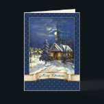Merry Christmas. Vintage Church Christmas Holiday Card<br><div class="desc">Merry Christmas. Customisable Religious Christmas Greeting Cards with a Vintage  Christmas Church Scene. Matching cards,  favours and gifts available in the Christmas & New Year Category of our store.</div>
