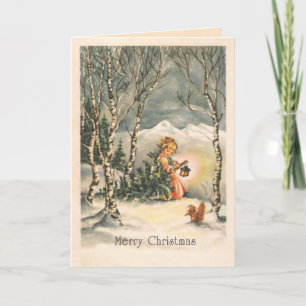 Merry Christmas Vintage Custom Greeting Card