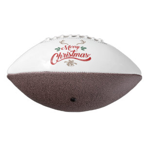 Merry Christmas Vintage Design Red & Green Football