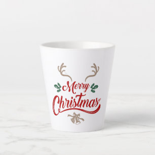 Merry Christmas Vintage Design   Red & Green Latte Mug