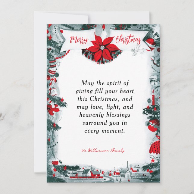 Merry Christmas Vintage Holiday Card (Front)