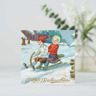 Merry christmas vintage holiday card
