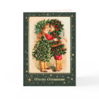 Merry Christmas. Vintage Kissing Kids