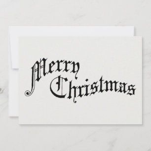 Merry Christmas Vintage Old Fashioned Typography Holiday Card