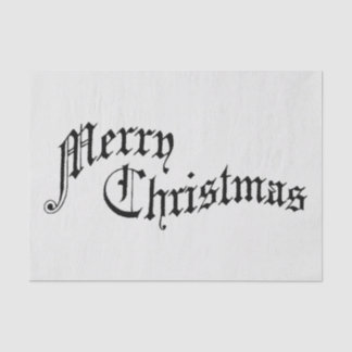 Merry Christmas Vintage Old Fashioned Typography Tissue Paper