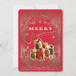 Merry Christmas Vintage Ornament - Invitation Card