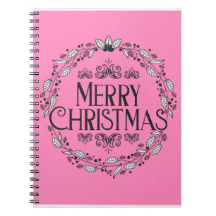 Merry Christmas Vintage Ornament Notebook