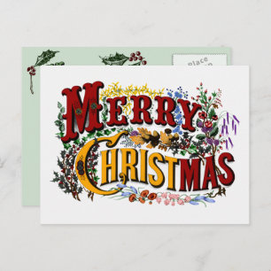 Merry Christmas Vintage Postcard