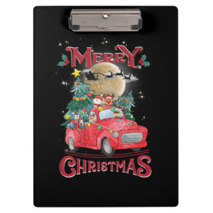 Merry Christmas Vintage Red Santa Truck Clipboard