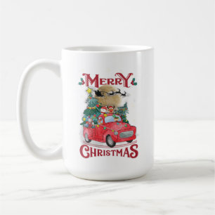 Merry Christmas Vintage Red Santa Truck Coffee Mug
