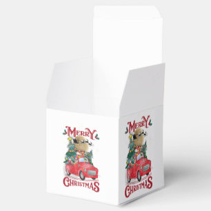 Merry Christmas Vintage Red Santa Truck Favour Box