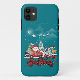 Merry Christmas Vintage Red Santa Truck Gifts iPhone 11 Case
