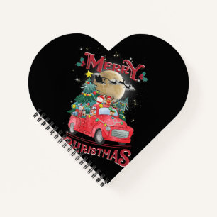 Merry Christmas Vintage Red Santa Truck Notebook