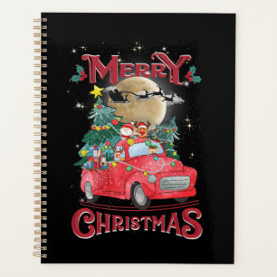 Merry Christmas Vintage Red Santa Truck Planner