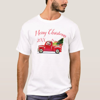 Merry Christmas Vintage Red Truck Year T-Shirt