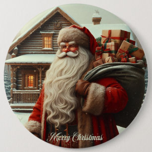 Merry Christmas vintage Santa 6 Cm Round Badge