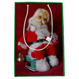 Merry Christmas Vintage Santa Claus Medium Gift Bag