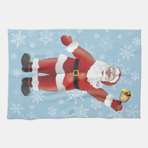 Merry Christmas Vintage Santa Claus Tea Towel