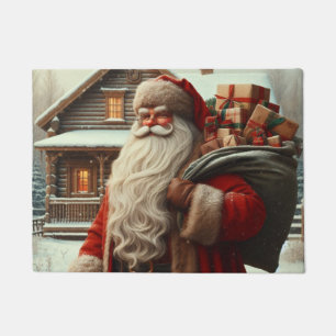 Merry Christmas vintage Santa  Doormat