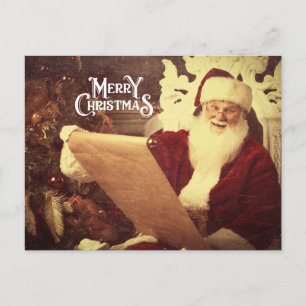 Merry Christmas Vintage Santa  Holiday Postcard