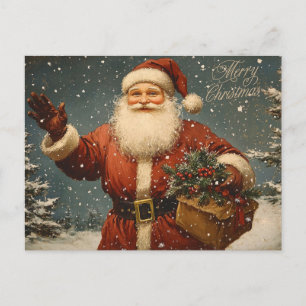 Merry Christmas Vintage Santa Holiday Postcard