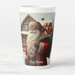Merry Christmas vintage Santa Latte Mug