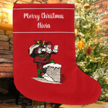 Merry Christmas Vintage Santa Personalised Red