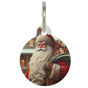 Merry Christmas vintage Santa  Pet Tag